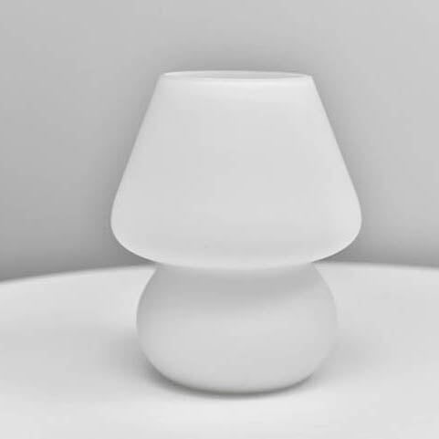 Floroux Lampe de table en verre champignon design rétro | Lumière nocturne LED | Lumière chaude | Lumière d'ambiance | Décoration pour la maison