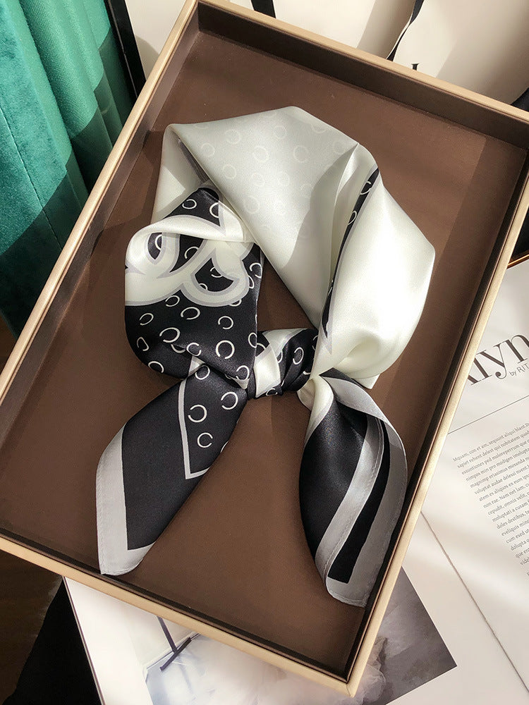 Échantillon Premium Peinture Géométrique Carré Écharpe