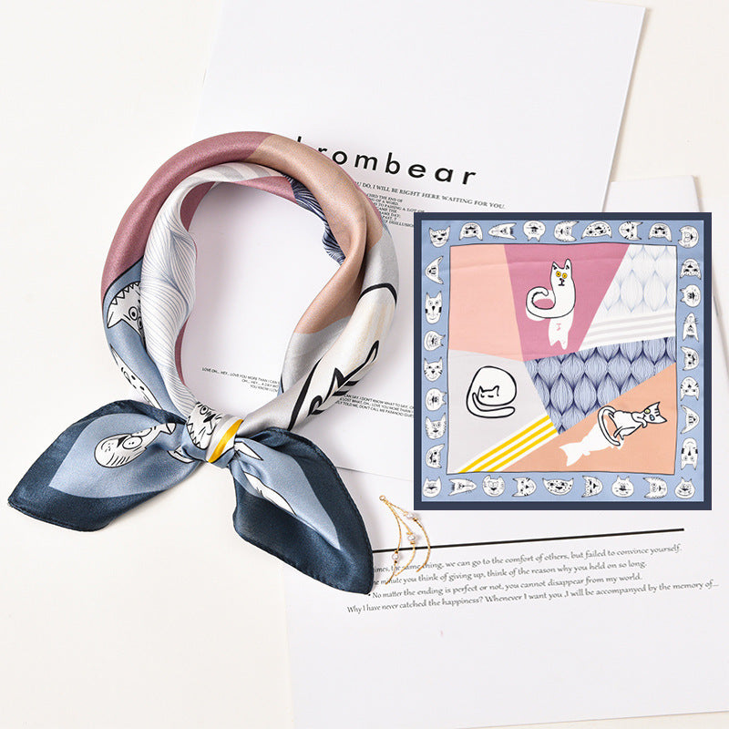 Écharpe carrée en peinture noir et blanc premium