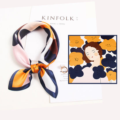 Écharpe carrée de peinture de mer premium