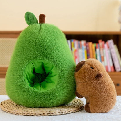 Cuteee Famille Bébé Kawaii Capybara Avocat Peluche Jouet