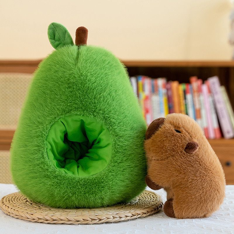 Cuteee Famille Bébé Kawaii Capybara Avocat Jouet en Peluche