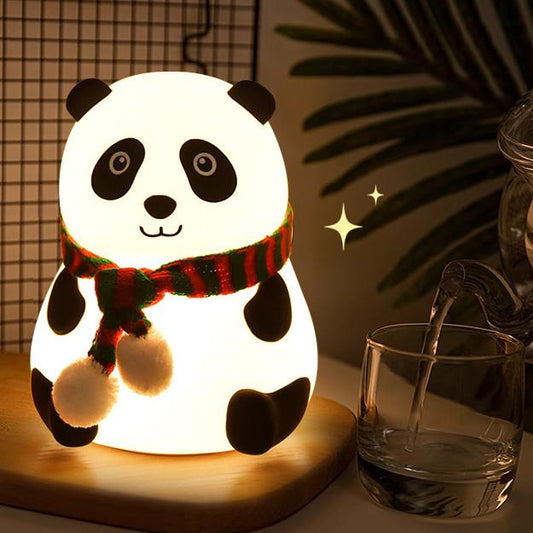 Lumière nocturne LED Panda Écharpe en Silicone Squishy - Cadeau parfait pour les enfants et les filles