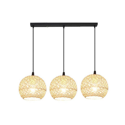 Floroux – Woven rattan pendant light beige | 1/3 lights | Elegant design