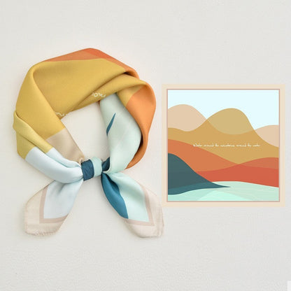 Écharpe carrée en peinture noir et blanc premium