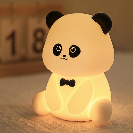 Lampe de nuit LED Panda arc-en-ciel en silicone squishable - Cadeau parfait pour les enfants et les filles
