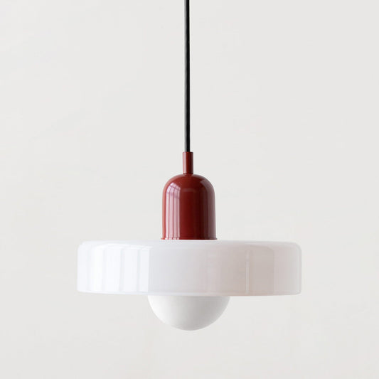Suspension Floroux in colored glass | Elegant hanging lamp in Bauhaus style | Designer lamp for the living room and dining room