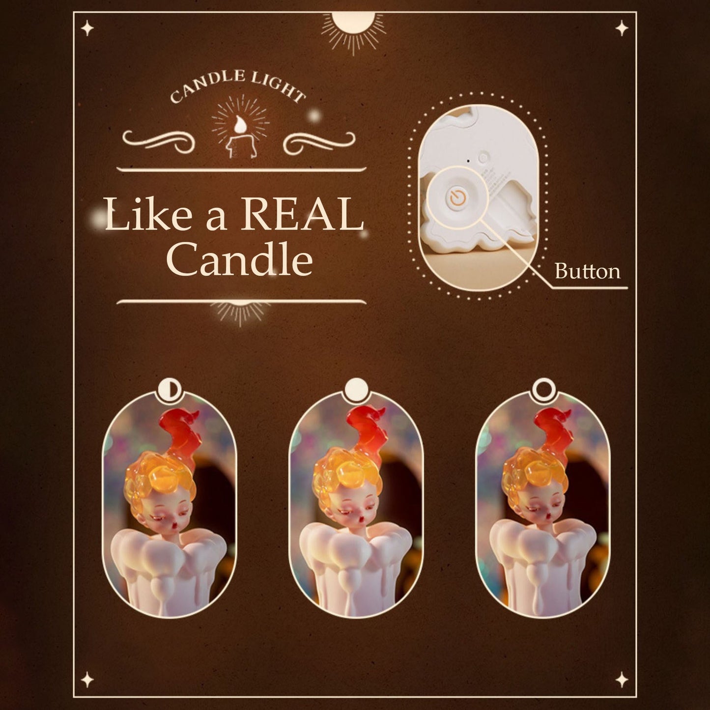 Bougie en silicone squishy LED veilleuse féerique - Cadeau parfait pour les enfants et les filles