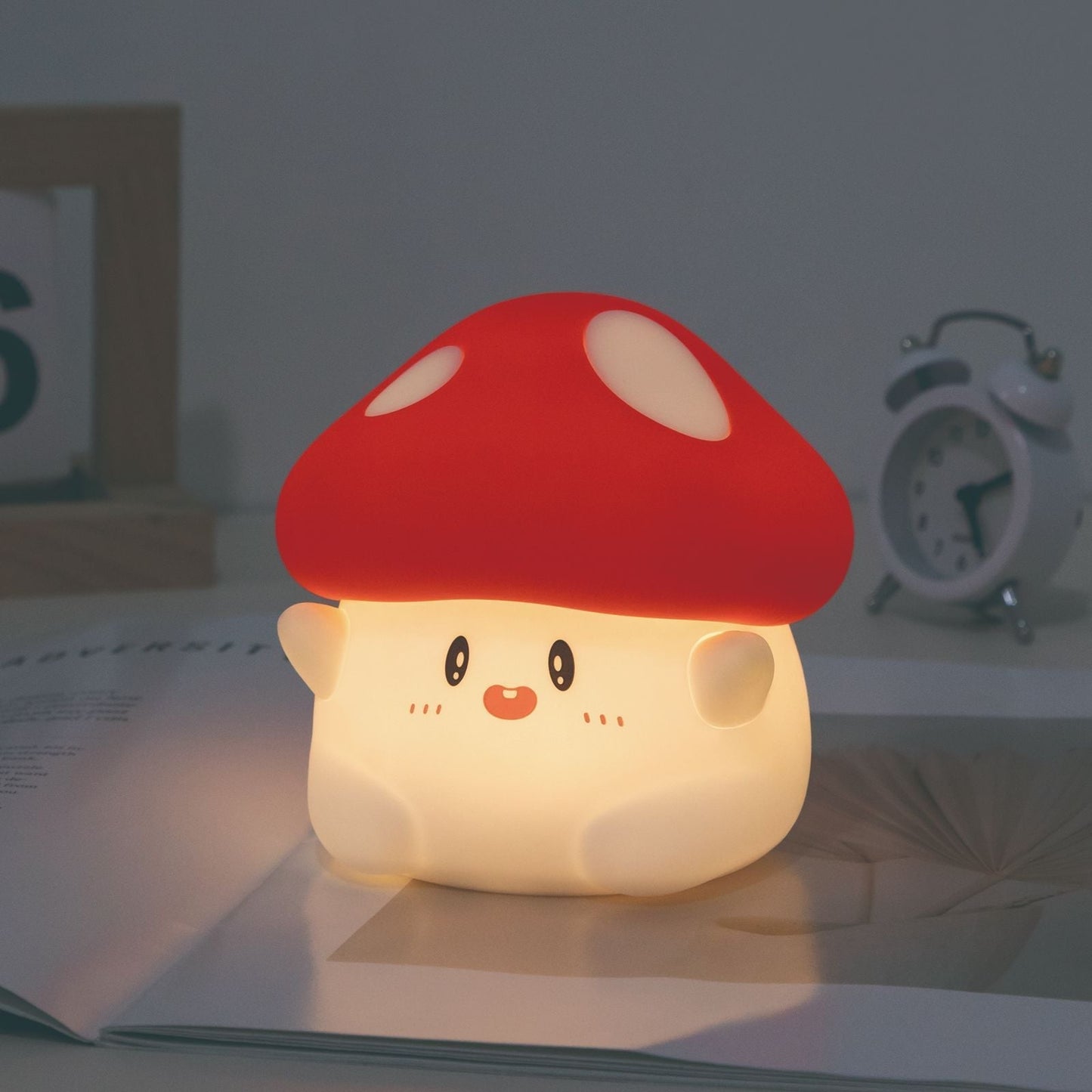 Lampe de nuit en silicone Squeeze Chat Champignon - Cadeau parfait pour les enfants et les filles