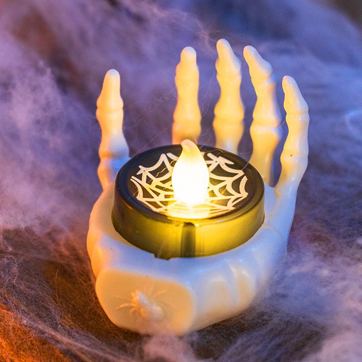 Bougies Électroniques Os de Araignée Lumineuses Lampe de Vision Nocturne - Cadeau Parfait pour Halloween