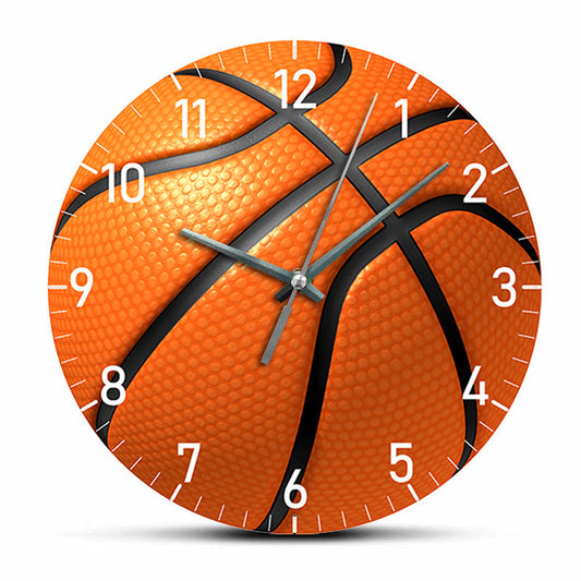 Horloge murale de basketball silencieuse Floroux | Design de 12 pouces | Cadeau parfait pour les fans de basketball