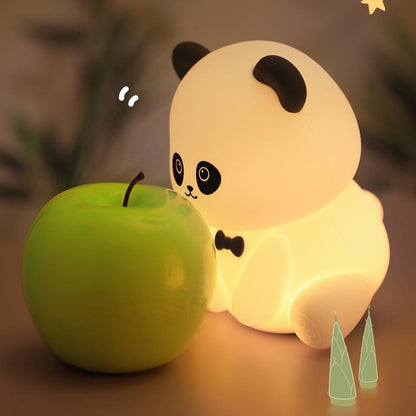 Lampe de nuit LED Panda arc-en-ciel en silicone squishable - Cadeau parfait pour les enfants et les filles