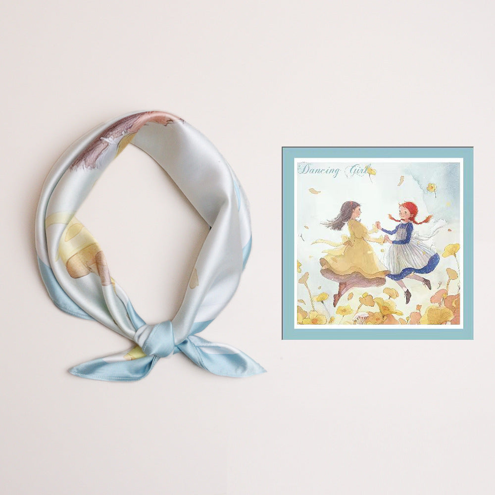 Écharpe carrée de peinture de mer premium