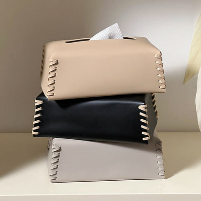 Hansh - Support de boîte à mouchoirs en cuir moderne