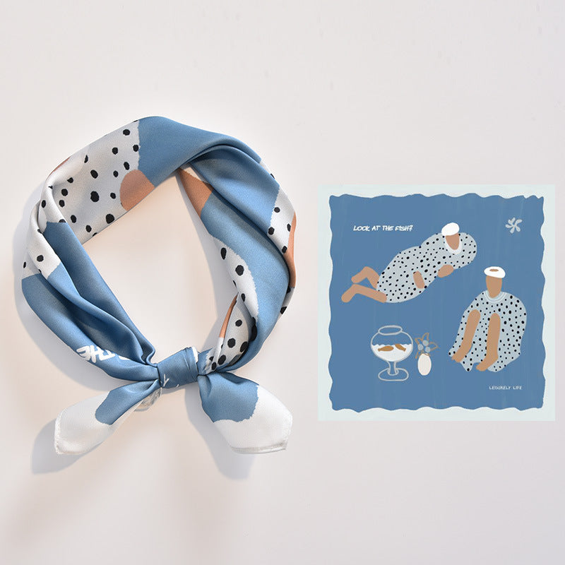 Échantillon Premium Peinture Géométrique Carré Écharpe