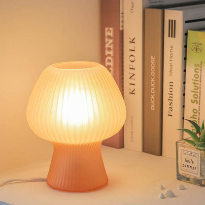 Lampe de table nocturne LED en verre vintage en forme de tulipe