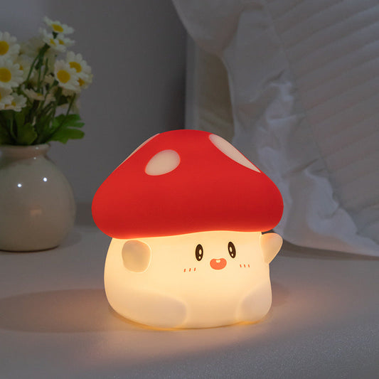 Lumière de nuit LED champignon mignon en silicone - Cadeau parfait pour les enfants et les filles