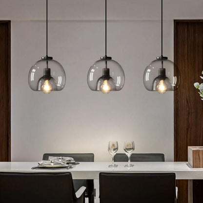 Floroux Handcrafted Glass Suspension | Smoke Gray | Minimalist Design for Living Rooms and Dining Rooms