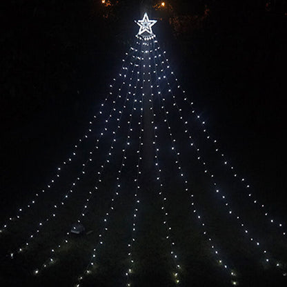 Floroux – Chaîne de lumières de Noël LED | Cascade d'étoiles & Effet météore | Blanc chaud & Coloré