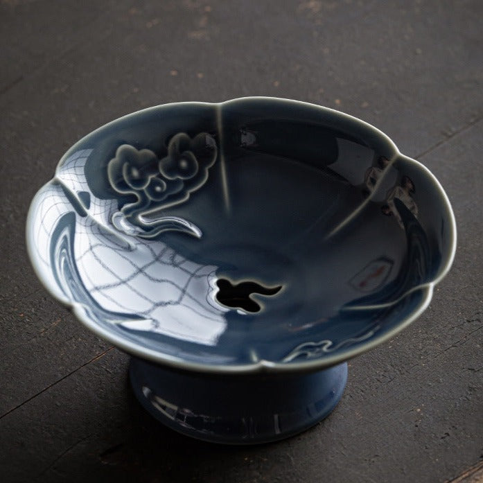 Assiette de fruits en céramique élégante avec motif en relief Li Ziqi