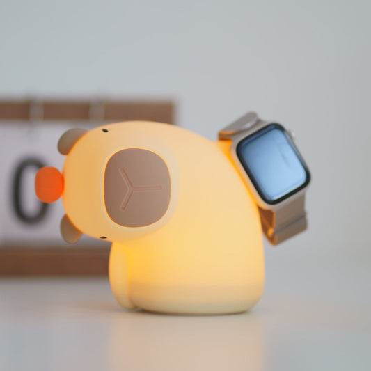 Lampe de nuit LED Capybara en silicone souple et amusante - Cadeau parfait pour les enfants et les filles