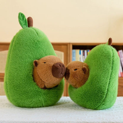 Cuteee Famille Bébé Kawaii Capybara Avocat Jouet en Peluche