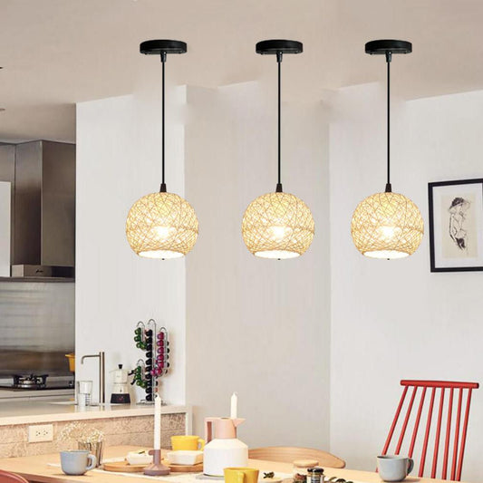 Floroux – Woven rattan pendant light beige | 1/3 lights | Elegant design