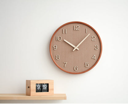 Floroux Élégance - Horloge murale en bois ronde