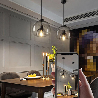 Floroux Handcrafted Glass Suspension | Smoke Gray | Minimalist Design for Living Rooms and Dining Rooms