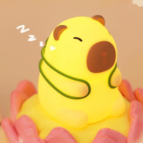 Sac à dos Tortue Capybara Squeeze Lampe de nuit LED en silicone - Cadeau parfait pour les enfants et les filles