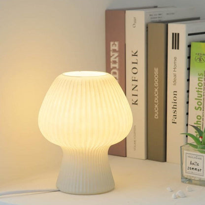 Lampe de table nocturne LED en verre vintage en forme de tulipe