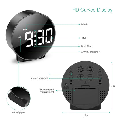 Horloge de table numérique LED Floroux avec connexion USB