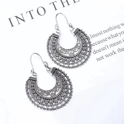 Boucles d'oreilles élégantes en filigrane tibétain en argent véritable de haute qualité !