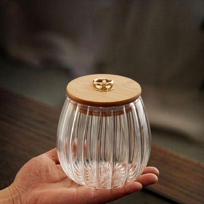 Floroux glass storage container with lid | Wavy design | Airtight and elegant