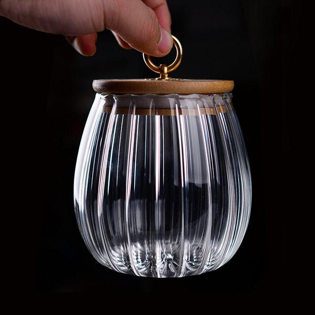 Floroux glass storage container with lid | Wavy design | Airtight and elegant