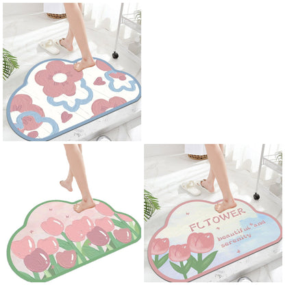 Tapis antidérapants en diatomée pour salle de bain