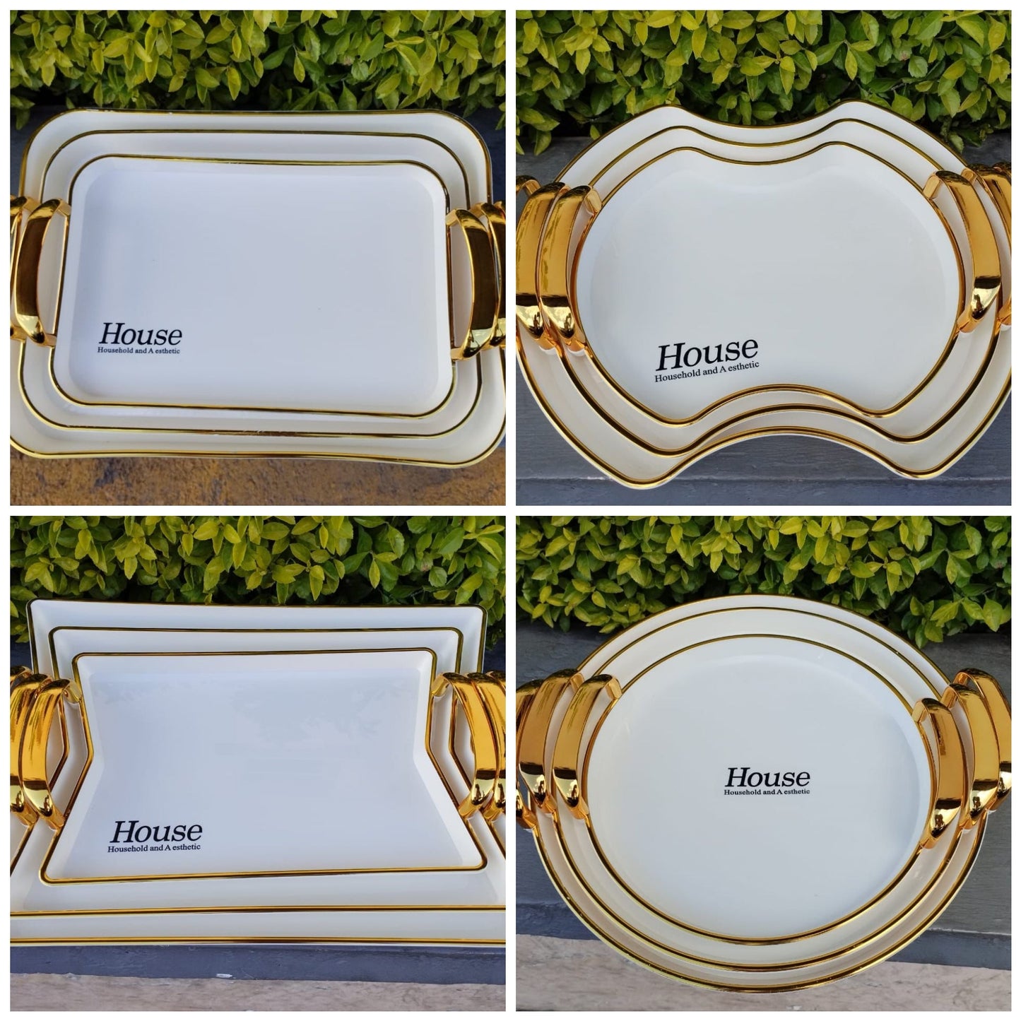 Ensemble de 3 plateaux