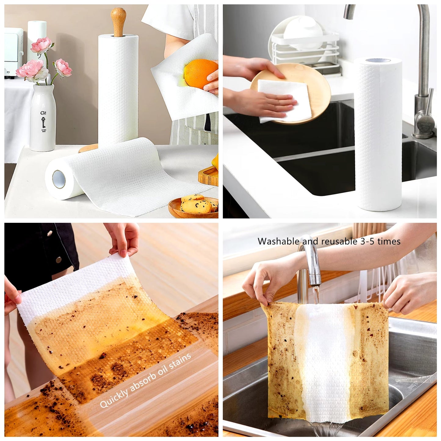 Essuie-tout réutilisables 2 rouleaux