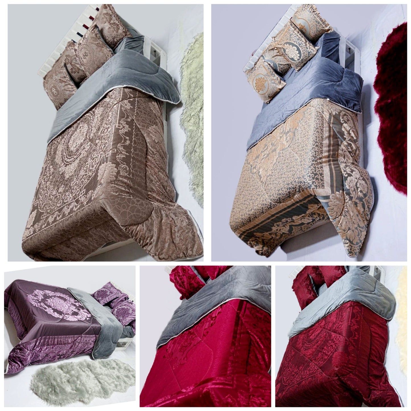 Ensemble de couette en velours de soie - 6*6/6*7