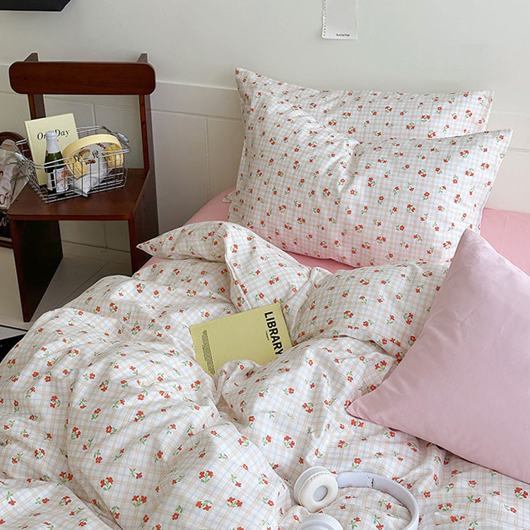 Floroux Cherry Plaid Ensemble de literie