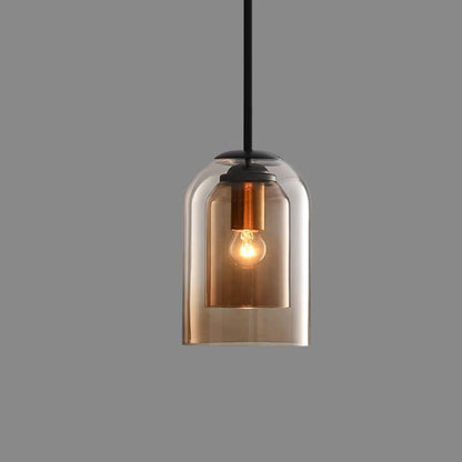 Double verre design lampe pendante mi-siècle avec unique