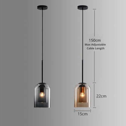 Double verre design lampe pendante mi-siècle avec unique