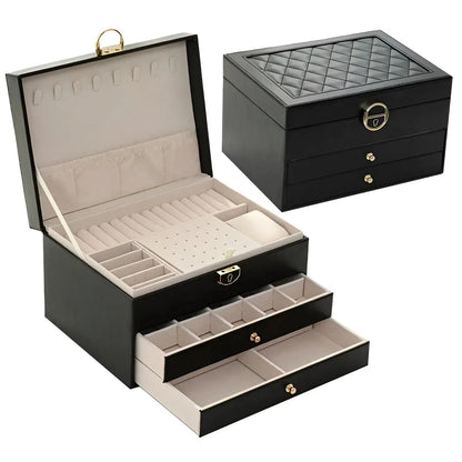Boîte à bijoux multi-niveaux luxueuse – EleganceBox