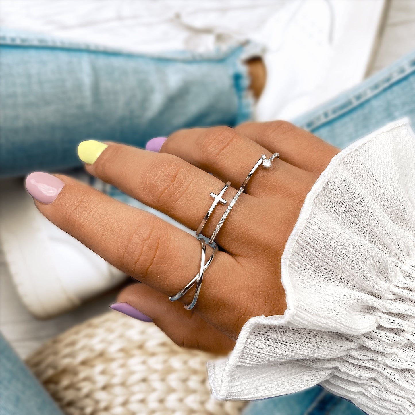 Bague Croisée Double Élégante - Calindra