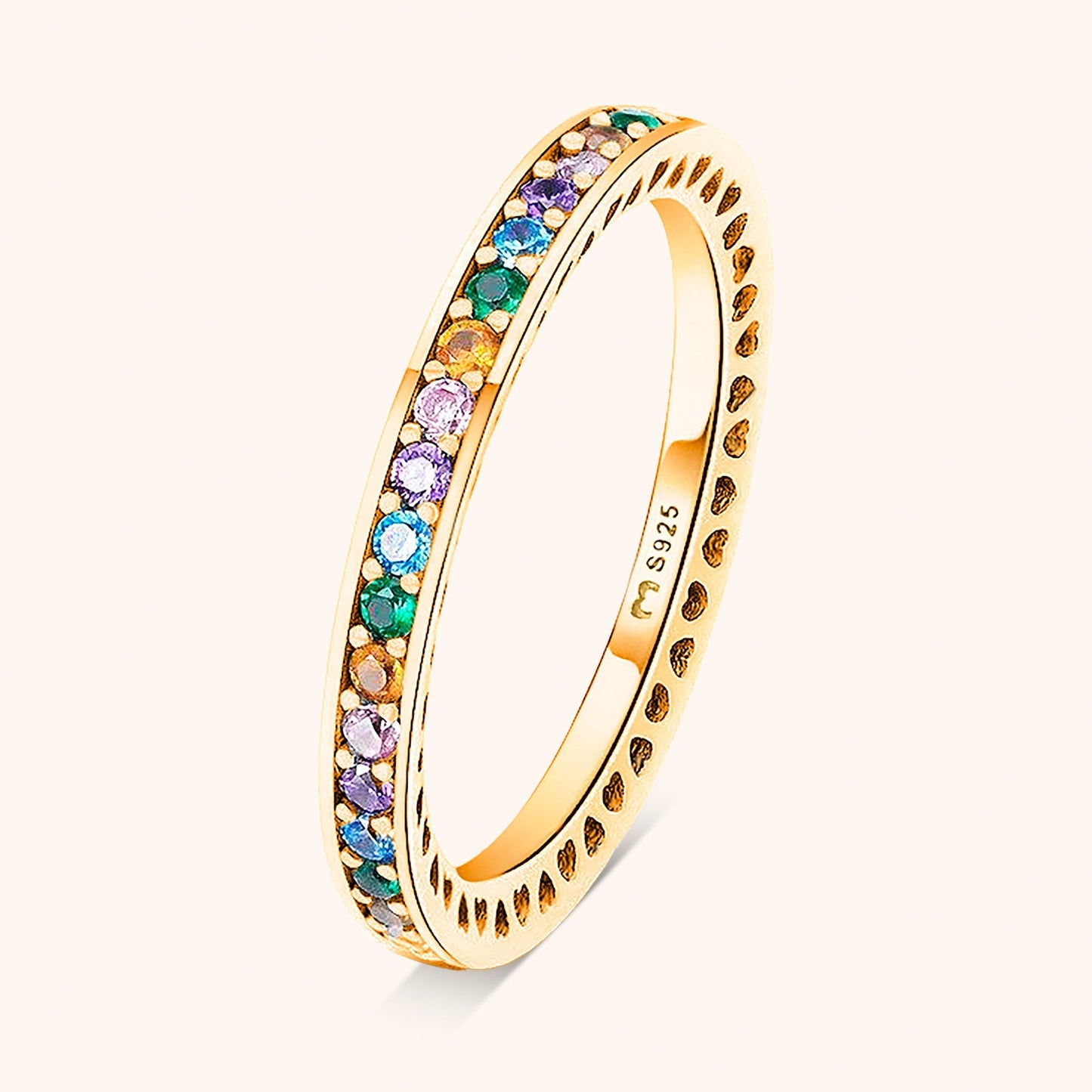 Bague Arc-en-ciel Élégante Aurora - Une Expérience de Bijoux Colorée