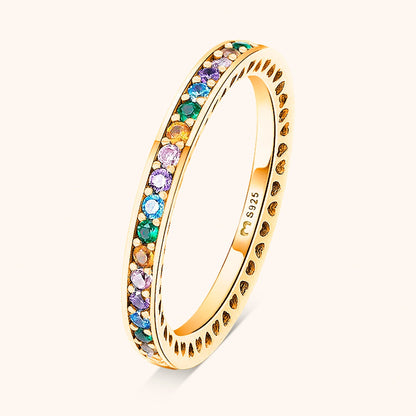 Bague Arc-en-ciel Élégante Aurora - Une Expérience de Bijoux Colorée