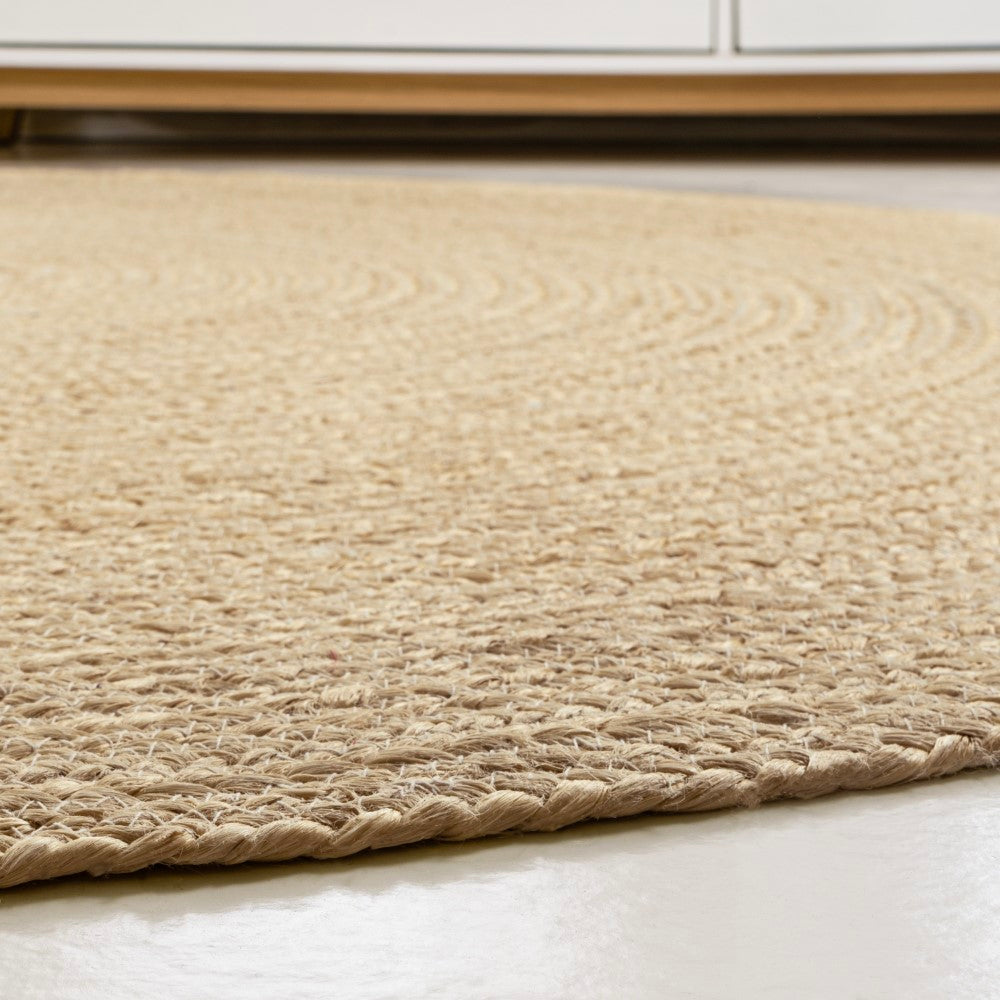 Braided jute round rug Floroux | Coastal cottage design | Durable elegance for your home