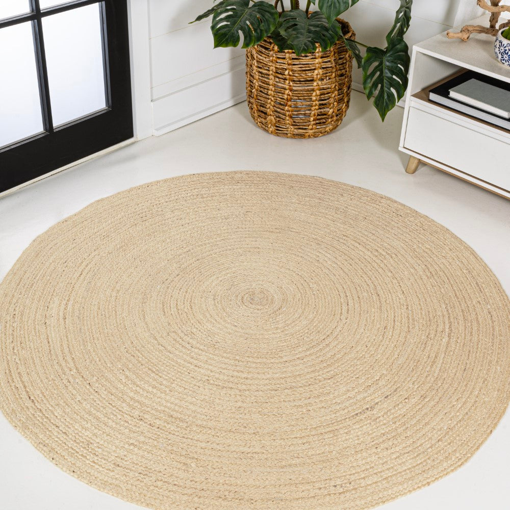 Braided jute round rug Floroux | Coastal cottage design | Durable elegance for your home