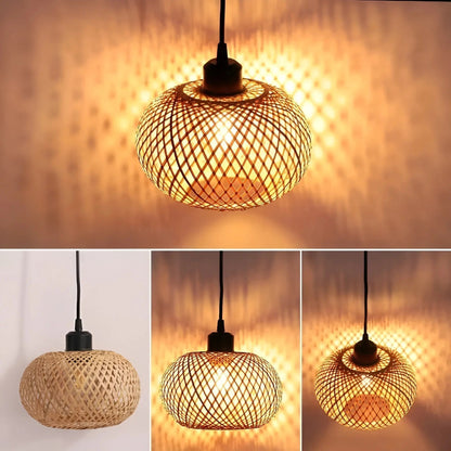 Élégante Lampe à Suspension en Rotin : Éclairage Luxe pour Tout Espace