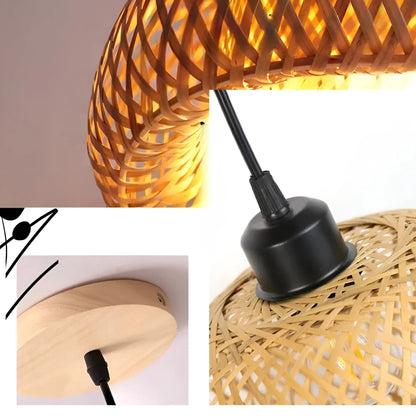 Élégante Lampe à Suspension en Rotin : Éclairage Luxe pour Tout Espace